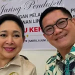 Bupati Minahasa Utara, Joune Ganda, mengambil foto selfie bersama Ketua Komisi IV DPR RI, Titiek Soeharto, dalam kunjungan ke MSM, Sabtu (6/6/2026).