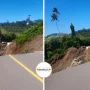 Jalan Pinenek Pinasungkulan yang menghubungkan antara Kabupaten Minahasa Utara dan Kota Bitung, terputus, Minggu (7/6/2026).