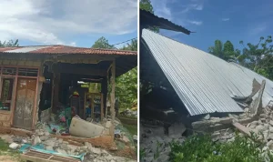 Sejumlah kerusakan di Pulau Kawio, Sangihe akibat gempa pada Senin, (8/6/2026) pagi. Sejumlah kerusakan di Pulau Kawio, Sangihe akibat gempa pada Senin, (8/6/2026) pagi.