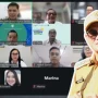 Kepala Bagian Pemerintahan Setda Minahasa Utara, Sefferson Sumampouw, mengikuti rapat daring tindak lanjut program Official Development Assistance (ODA). Insert: Bupati Minut, Joune Ganda.