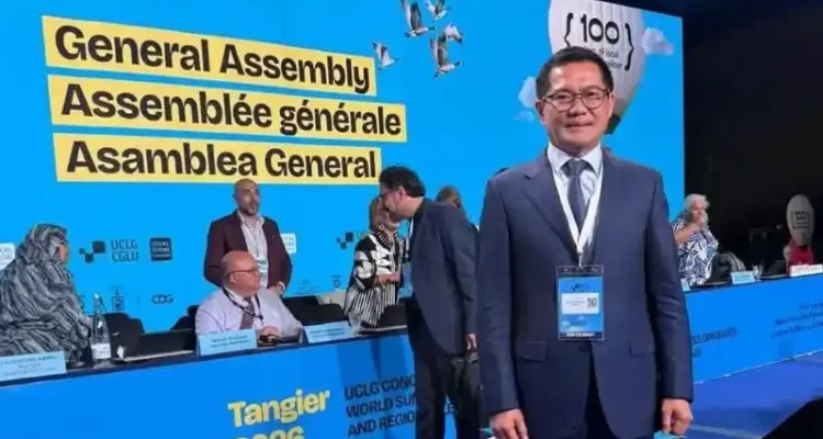 Bupati Minut Joune Ganda menjadi salah satu peserta dalam kongres internasional UCLG ASPAC di Kota Tangier, Maroko, Selasa (23/6/2026).