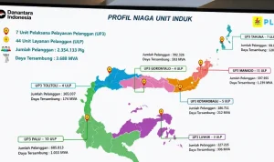 Grafis peta penyebaran pelanggan PLN Mobile di Suluttenggo.