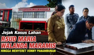 Dokumentasi penandatanganan perubahan APBD Minut tahun 2019 antara Bupati Minut Vonny Panambunan dan Ketua DPRD Minut Denny Lolong disaksikan wakil ketua DPRD Olivia Mantiri, di dalamnya menyetujui pembayaran pembebasan lahan rumah sakit.