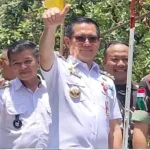 Bupati Minut Joune Ganda pada peresmian Jembatan Perintis Garuda, Rabu (2/9/2026).